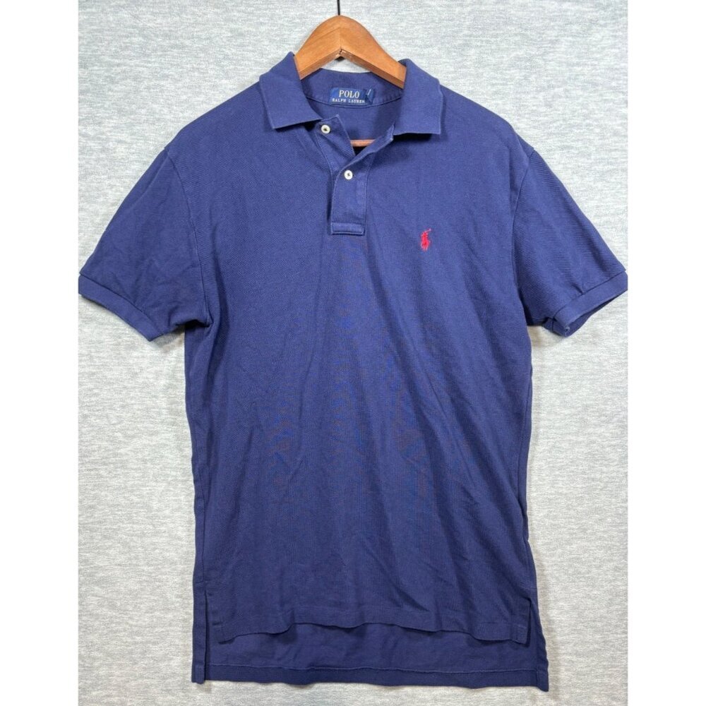 Ralph Lauren Polo Shirt Mens M Blue Cotton‎ Logo Preppy Classic